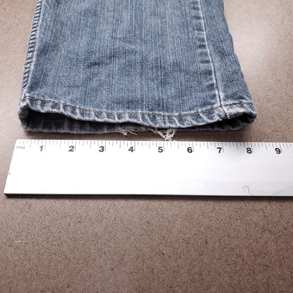 Levis 505 Jeans Mens 36x34 Med Wash Faded Straight Classic Cowboy Western Rodeo - Picture 9 of 15